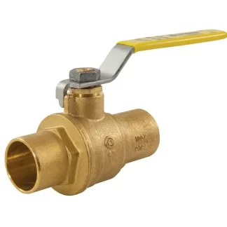 Jomar S-100-NE 600 WOG 2-piece Full Port Brass Ball Valve with Solder End Connections S-100NE